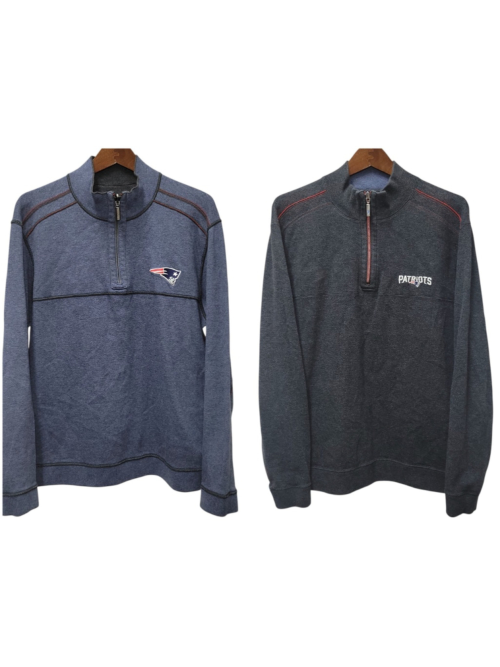 Tommy Bahama New England Patriots NFL Men's Reversible 1/4-Zip Sweatshirt Large